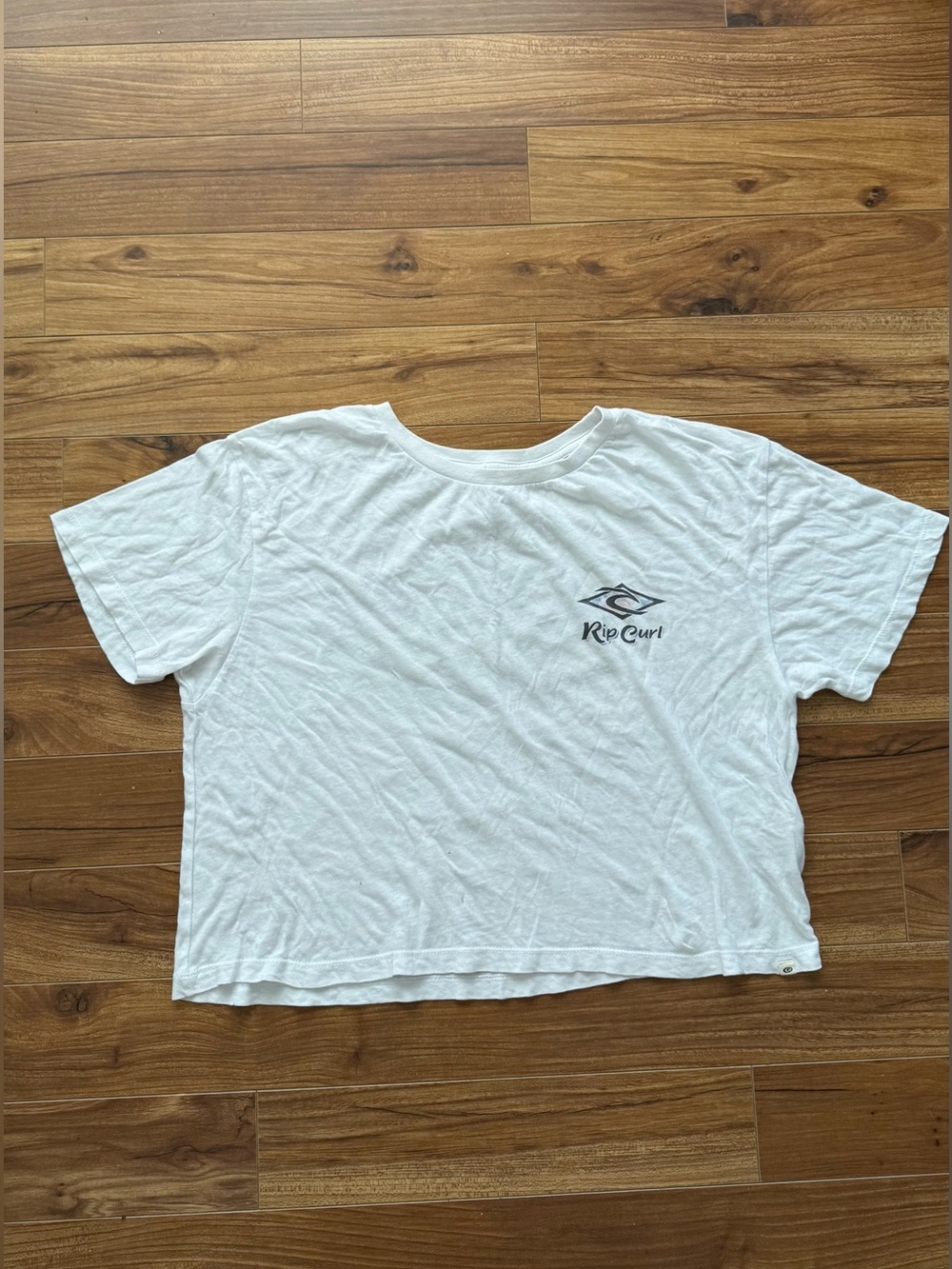 Rip Curl White Surfing Experience Cropped Graphic Tee XS